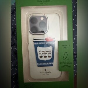 NWT Kate Spade iPhone 15 Pro Case - Coffee Break